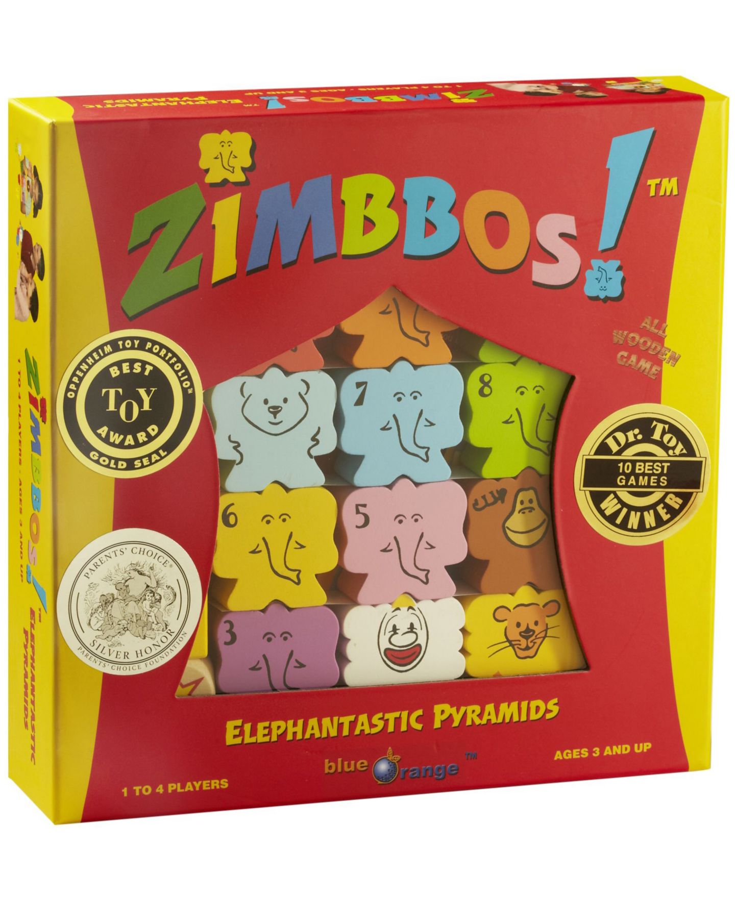 Детские настольные игры Blue Orange Games Zimbbos 19-Piece Wooden Dice Board Game, от 3 лет — фото 1