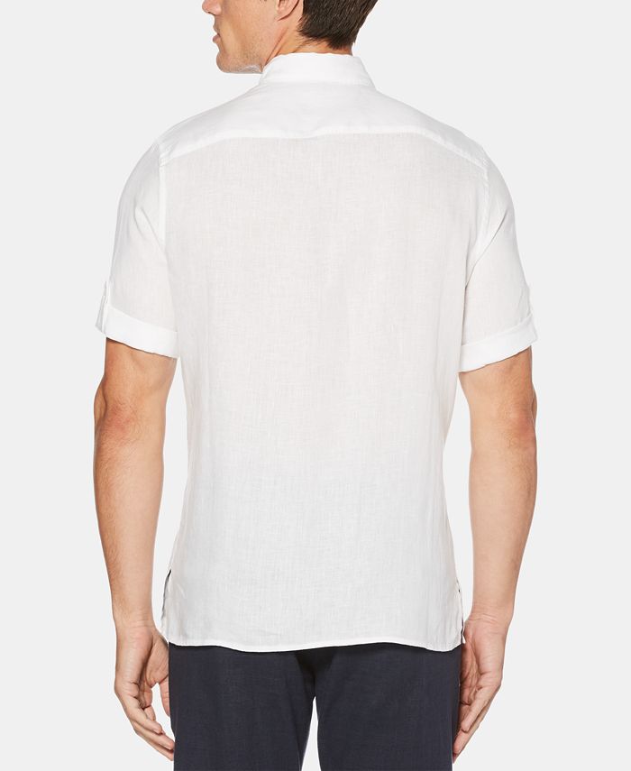 Perry Ellis Men's Slim-Fit Linen Shirt - Macy's