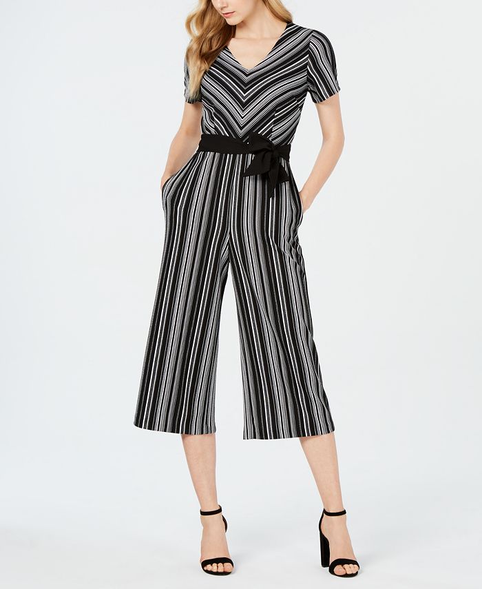 Connected Petite Belted Striped Jumpsuit & Reviews - Dresses - Petites ...