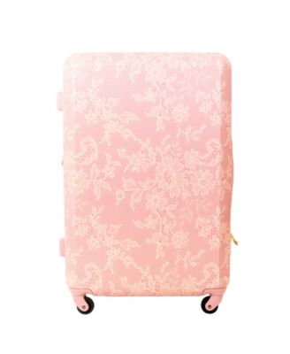 Macbeth Collection - Lace Texture Hard Sided 29in Rolling Luggage Suitcase, Blush Pink