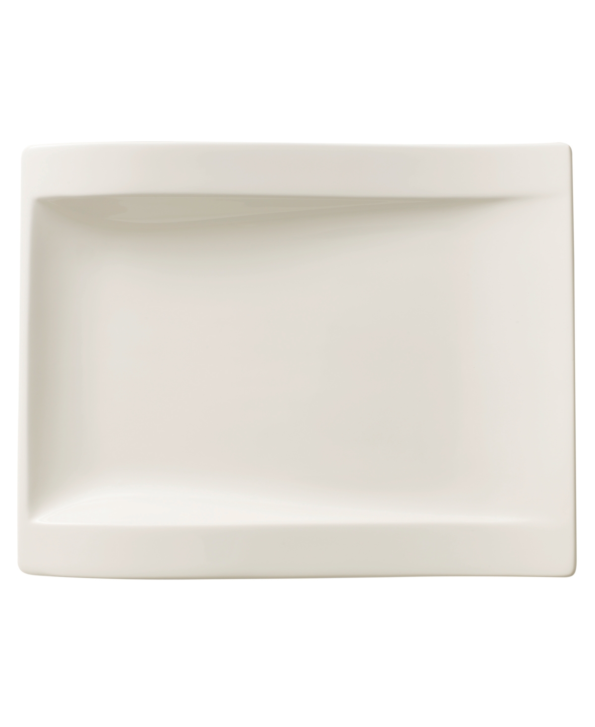 New Wave Large Rectangular Salad Plate - white