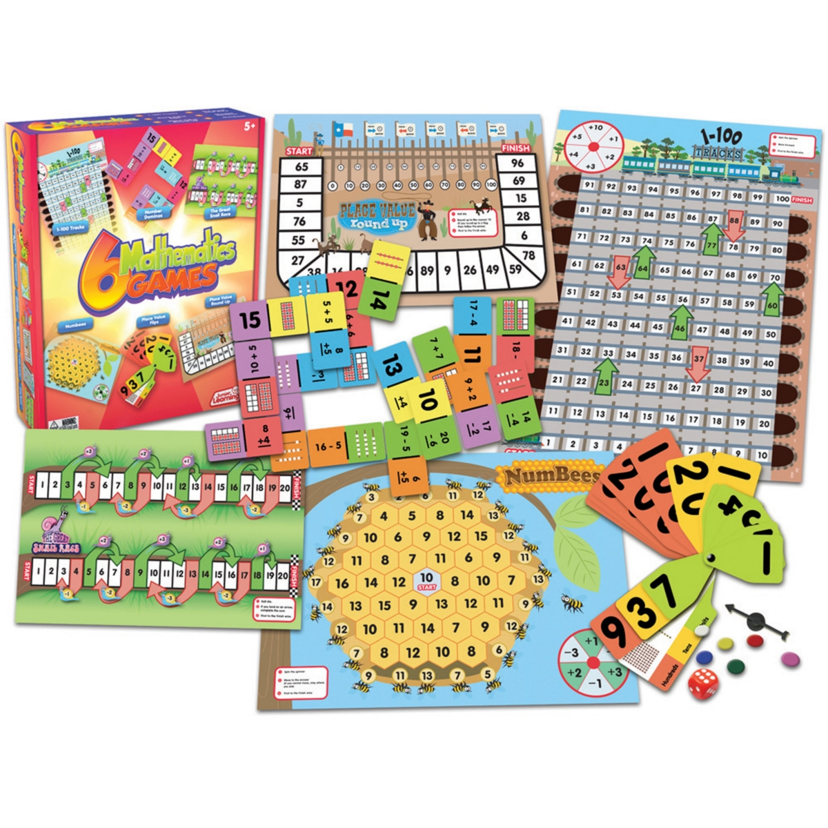 Junior Learning Kids' Mathematics Games Set Of 6 Different Math Games In Multi