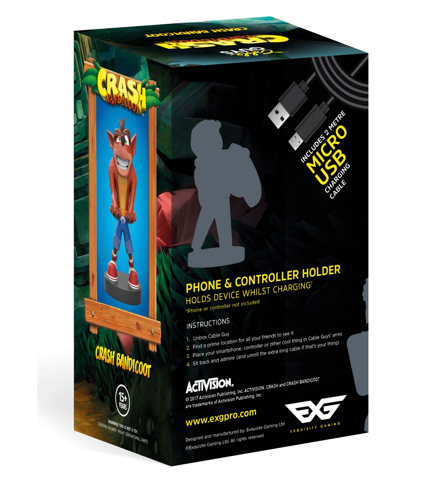 Детские фигурки Exquisite Gaming Cable Guy Controller and Phone Holder Classic Crash Bandicoot 8", цвет: Разноцветный — фото 2