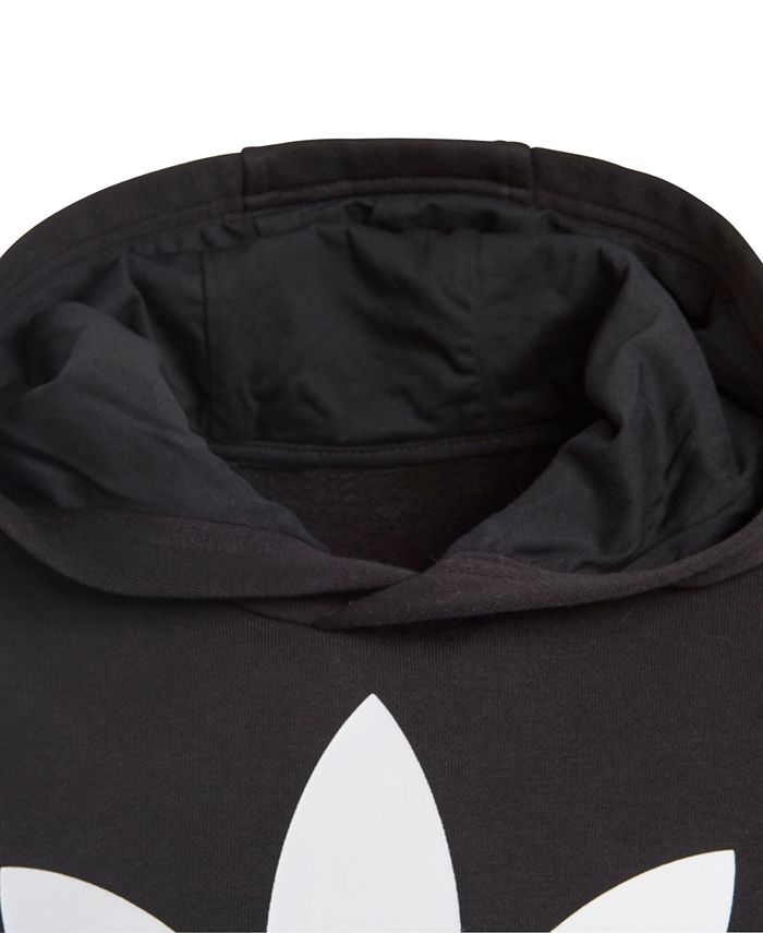 adidas Big Boys Logo-Print French Terry Hoodie - Black - S (8/10)