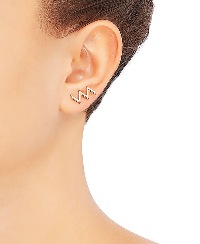 Italian Gold Zigzag Stud Earrings in 10k Gold Macy's