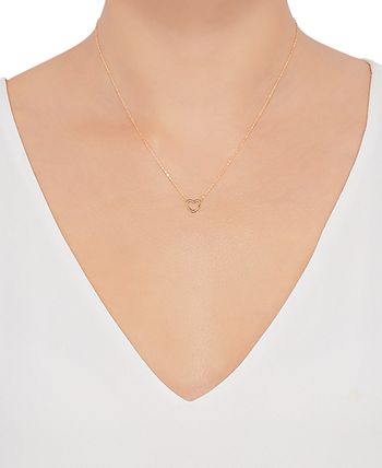 Macy's - Open Heart 17" Pendant Necklace in 10k Gold