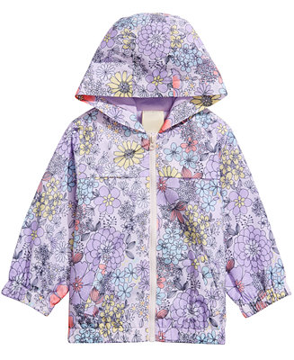 First Impressions Baby Girls Floral-Print Hooded Windbreaker Jacket ...