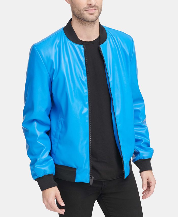 DKNY Men's Soft FauxLeather Bomber Jacket, Created for Macy's Macy's
