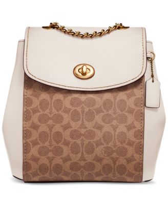 Coated canvas signature convertible backpack Coach C5678 Convertible Mini Backpack In Signature Canvas  main image 4