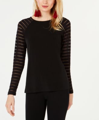 INC International Concepts - Long-Illusion-Sleeve Top