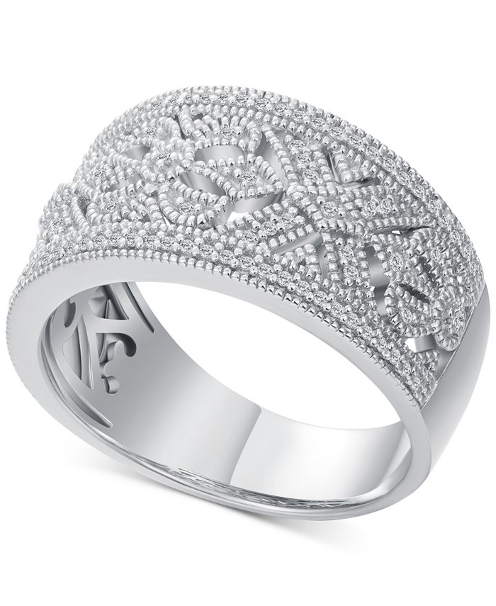 Macy's Diamond VintageInspired Statement Ring (1/5 ct. t.w.) in