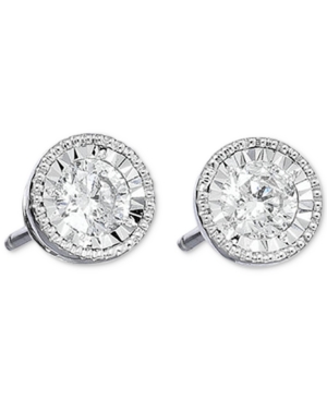 image of Diamond Milgrain Stud Earrings (3/4 ct. t.w.) in 14k White Gold