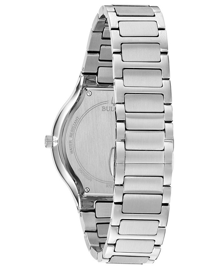 Bulova - Men's Futuro Diamond-Accent Stainless Steel Bracelet Watch 43mm