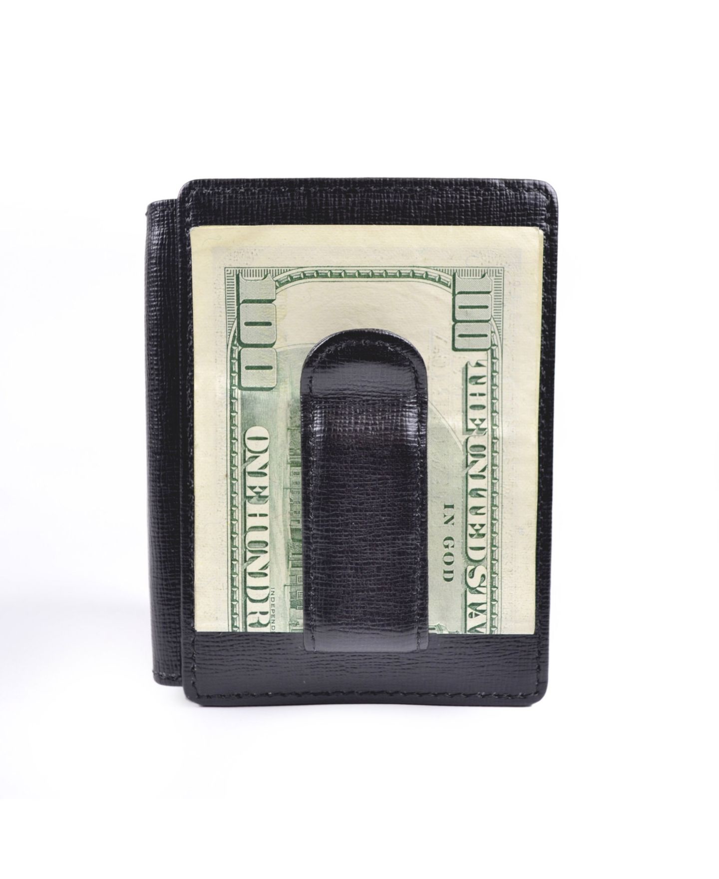 Мужской кошелёк ROYCE New York Saffiano Money Clip Wallet, цвет: Чёрный — фото 2