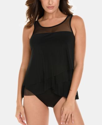 Shop Miraclesuit Draped Tankini Top High Waist Bottoms In Black