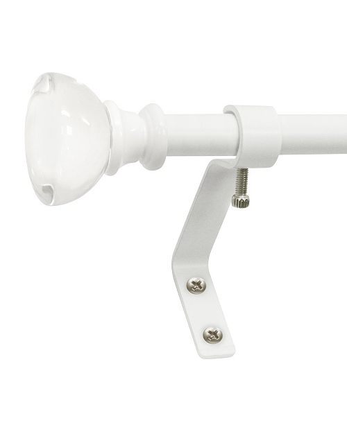 Decopolitan Montevilla Clear Knob Telescoping Cafe Curtain Rod Set
