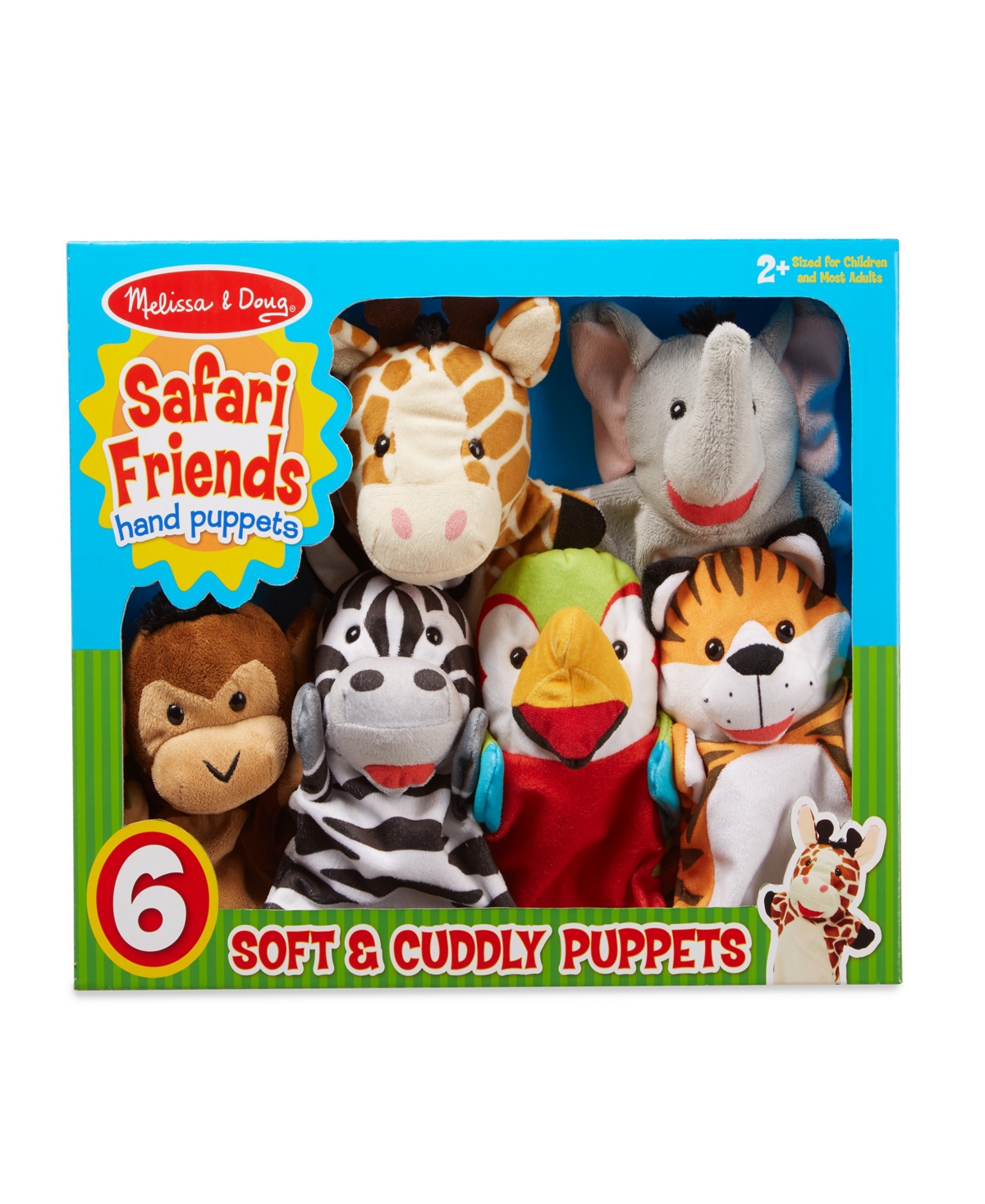 Melissa & Doug Kids' 6-piece Safari Puppet Set In Multi