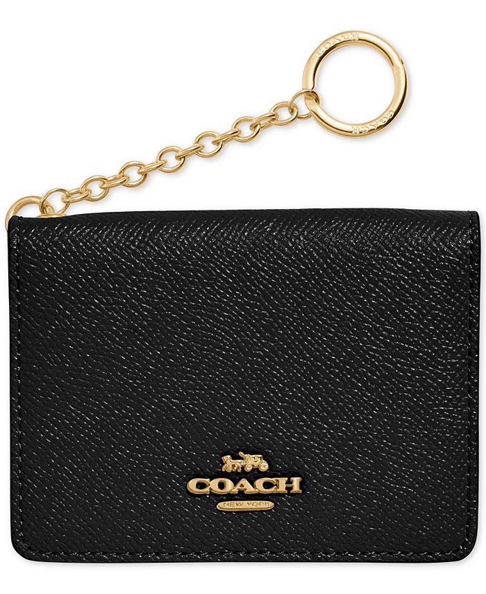 COACH Crossgrain Leather Key Ring Card Case - Macy's