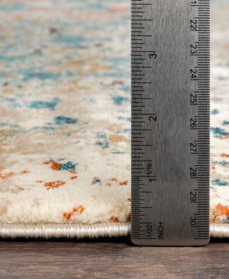 Pune PUN-2302 Teal 2'7" x 10'3" Runner Area Rug