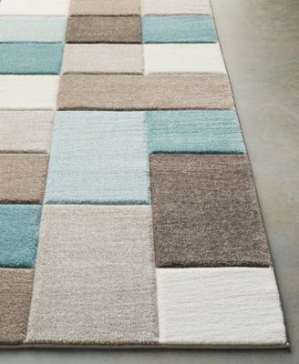 Santa Monica SAC-2300 Aqua 2'7" x 7'6" Runner Area Rug
