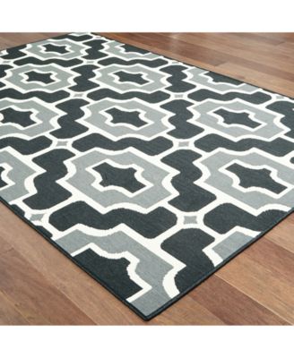 Marina 1491Z Black/Gray 7'10" x 10'10" Indoor/Outdoor Area Rug