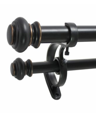 1-Inch Urn Telescoping Double Rod Set, 36 to 72-Inch, Antique Black