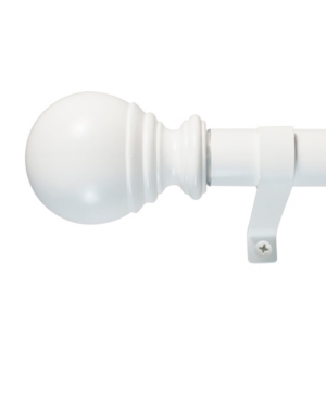 Decopolitan 1" Diameter Ball Telescoping Drapery Rod Set 36-72" White