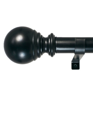 Decopolitan 1-Inch Ball Telescoping Curtain Rod Set, 36 to 72-Inch, Black
