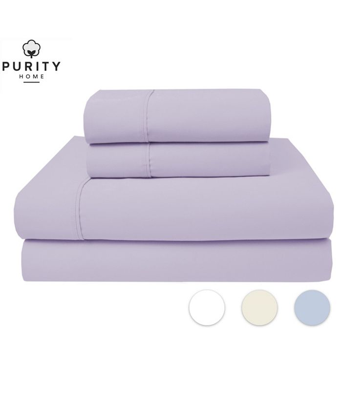 Purity Home 300 Thread Count 100 Cotton 4 Piece Bedsheet Set Full