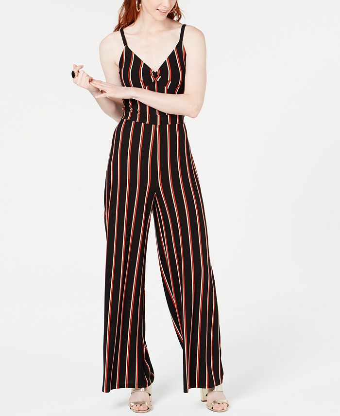 Bar III Striped TwistFront Jumpsuit, Created for Macy's Macy's