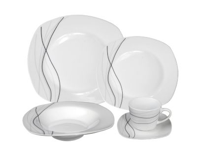 Porcelain 20 Piece Square Dinnerware Set Service for 4