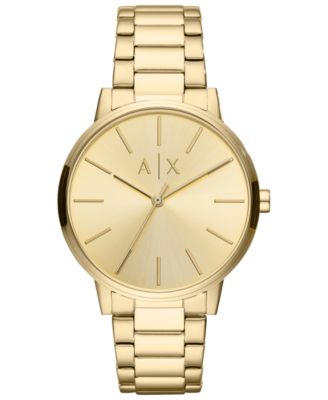 A|X Armani Exchange Men's Cayde Gold-Tone Stainless Steel Bracelet Watch  42mm & Reviews - All Watches - Jewelry & Watches - Macy's