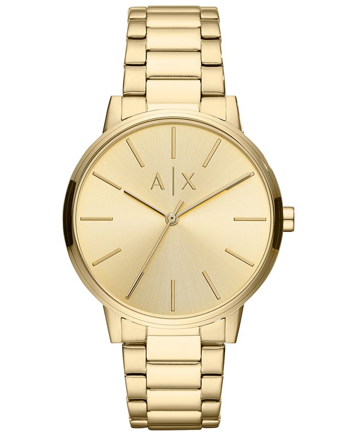 A|X Armani Exchange Men\'s Cayde Gold-Tone Stainless Steel Bracelet Watch  42mm - Macy\'s