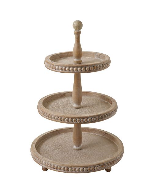 3r Studio Round 3 Tier Decorative Wood Tray Reviews Macy S