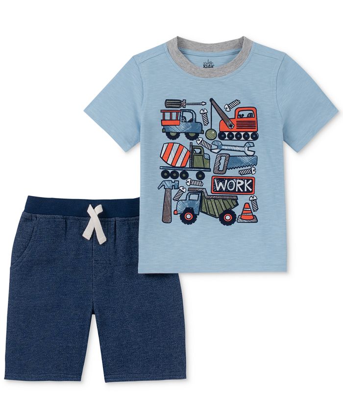 Kids Headquarters Toddler Boys 2-Pc. Trucks Graphic T-Shirt & Shorts ...