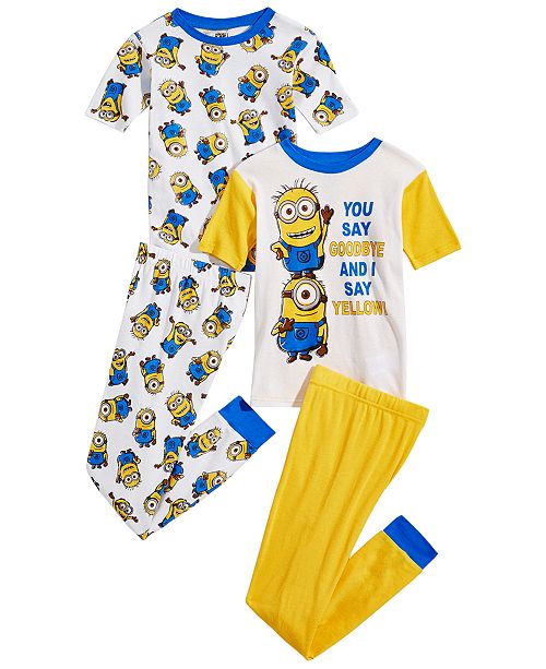 Ame Despicable Me Little Big Boys 4 Pc Minions Cotton Pajama