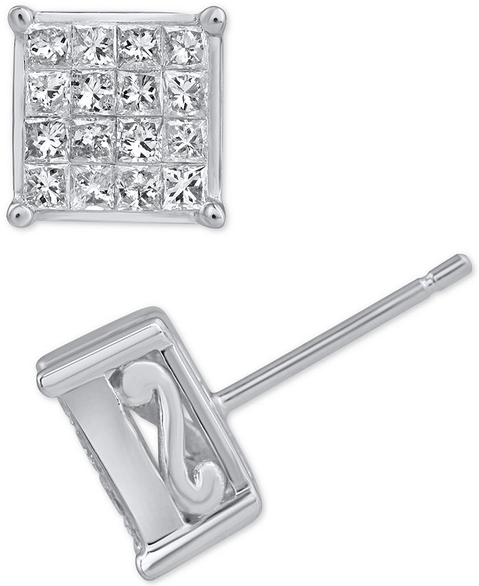 Macy's Diamond Stud Earrings (3/4 ct. t.w.) in 14k White Gold Macy's