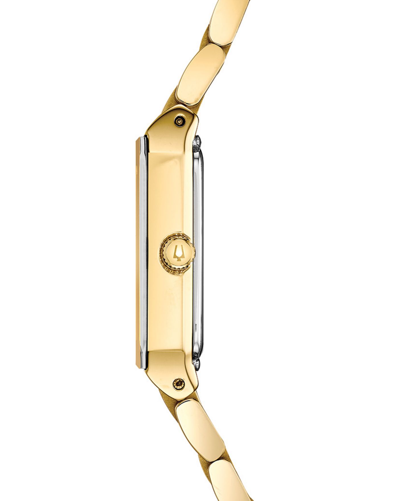 Женские часы Bulova Futuro Diamond-Accent Gold-Tone Stainless Steel Bracelet Watch 20.5x31.5mm — фото 2