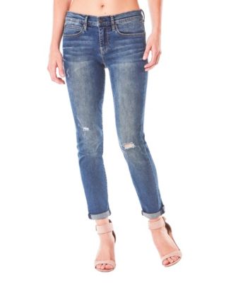 Nicole Miller New York Tribeca Mid-Rise Ankle Skinny Jeans with Rolled ...
