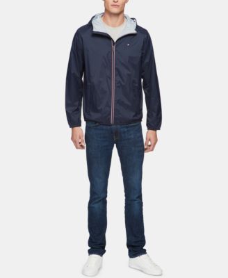 Men's Zip-Front Hooded Nylon Windbreaker