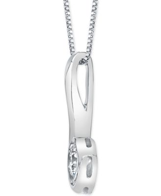 Macy's Diamond (1/2 Ct. T.w.) 18" Pendant Necklace In 14k White Gold ...