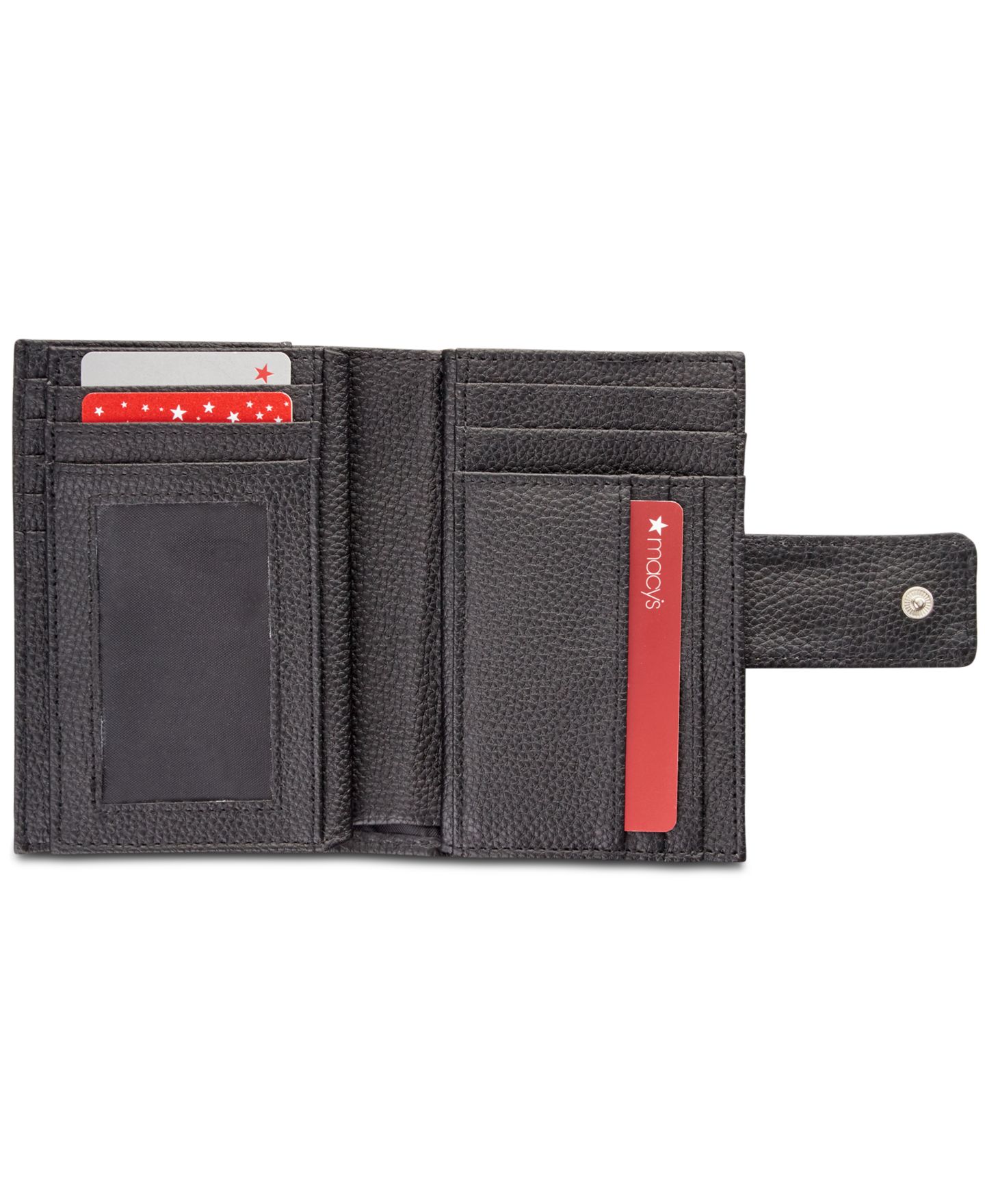 Женский кошелёк Giani Bernini Framed Indexer Leather Wallet, цвет: Чёрный / Серебряный — фото 2