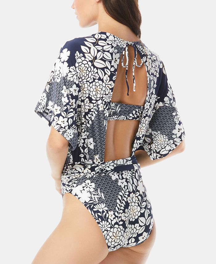 Vince Camuto Printed Kimono Sleeve One Piece Swimsuit Macy s
