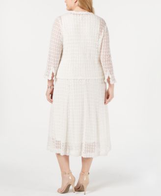 Robbie Bee Plus Size Crochet Lace Dress & Jacket - Macy's