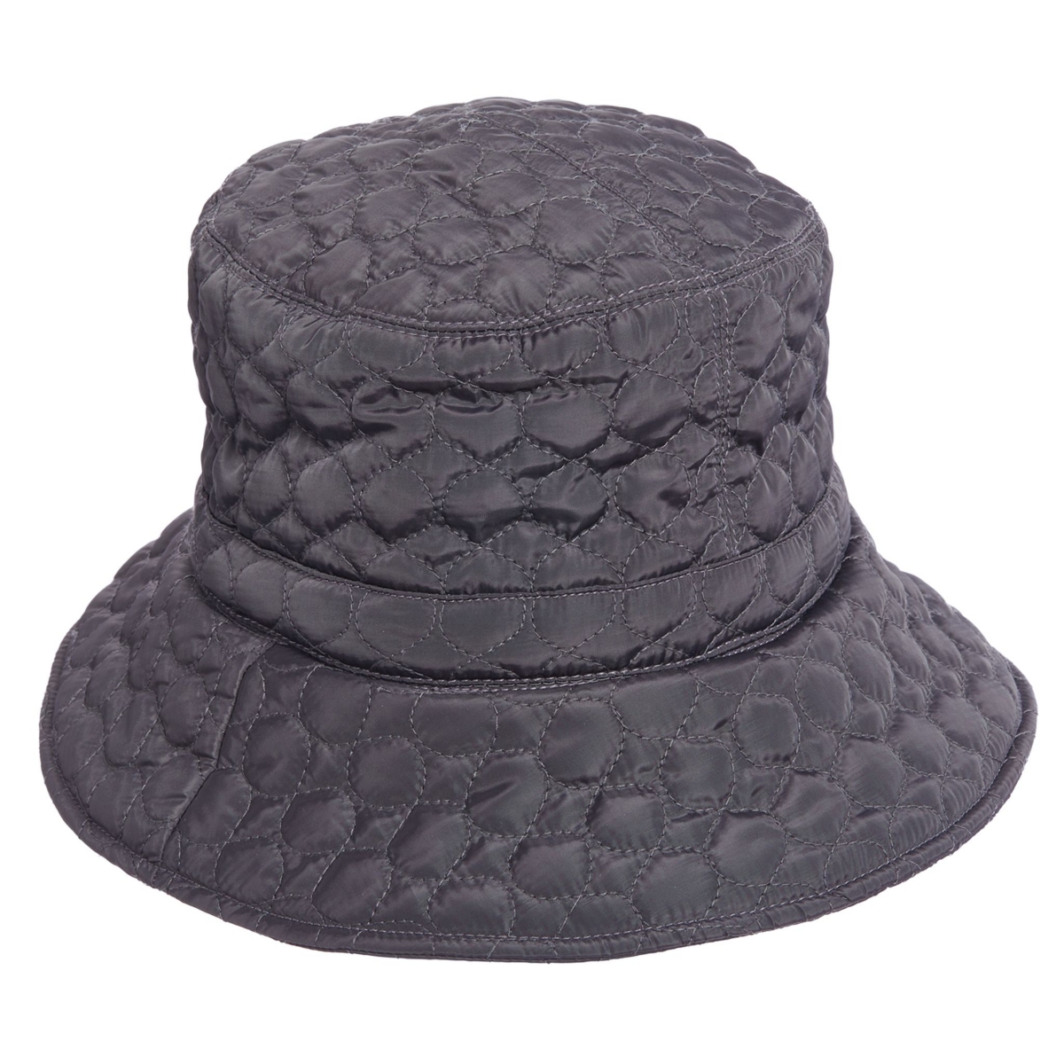 Scala Quilted Big Brim Rain Hat In Charcoal