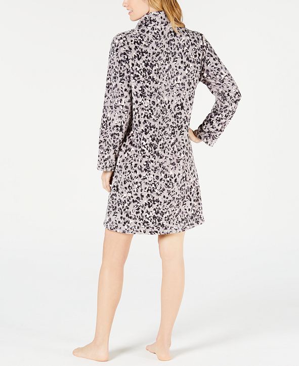 Miss Elaine Petite Printed Fleece Short ZipUp Robe & Reviews Bras