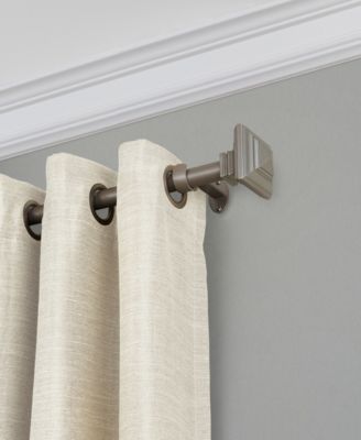 Elrene Home Fashions Florence 1" Diameter Adjustable Curtain Rod Set with Decorative Square Finials