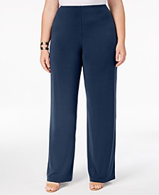 Plus Size Knit Wide-Leg Pant, Created for Macy's