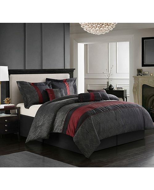 Nanshing Corell Black 7 Piece California King Comforter Set
