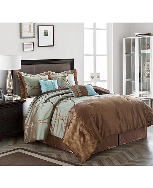 Nanshing Anna 7 Piece Comforter Set Brown King Reviews Home Macy S